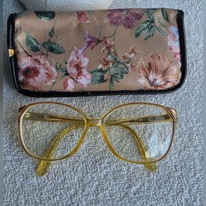 Vintage Christa Rodenstock Plastic Women's Glasses with Soft Floral Case